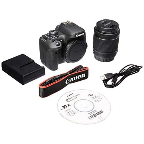 캐논 Canon EOS Rebel T6i DSLR Camera with EF-S 18-55mm f3.5-5.6 is STM Lens - International Version (No Warranty),Black