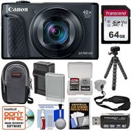 Canon PowerShot SX740 HS Wi-Fi 4K Digital Camera (Black) with 64GB Card + Battery & Charger + Case + Tripod + Strap Kit