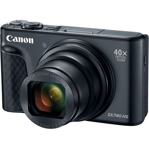 캐논 Canon PowerShot SX740 HS Wi-Fi 4K Digital Camera (Black) with 64GB Card + Battery & Charger + Case + Tripod + Strap Kit