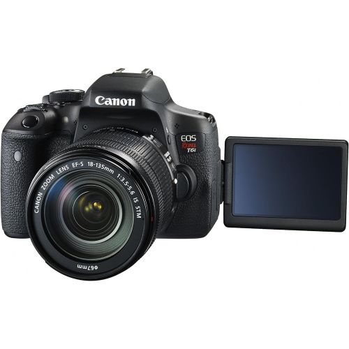 캐논 Canon EOS Rebel T6i Digital SLR with EF-S 18-135mm IS STM Lens - Wi-Fi Enabled