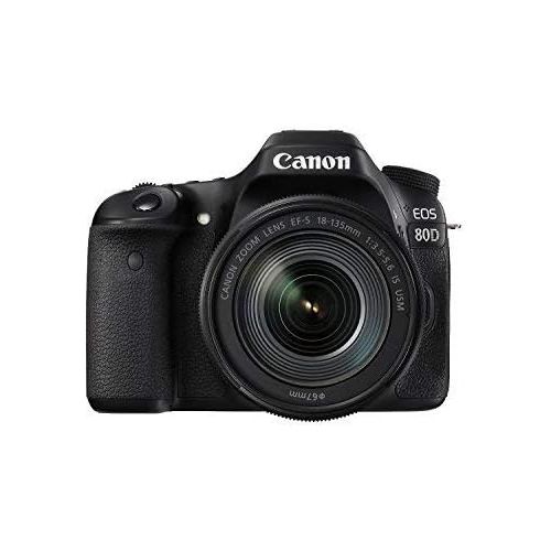 캐논 Canon EOS 80D Digital SLR Kit EF-S 18-135mm f3.5-5.6 Image Stabilization USM Lens (Black) (International Model) No Warranty