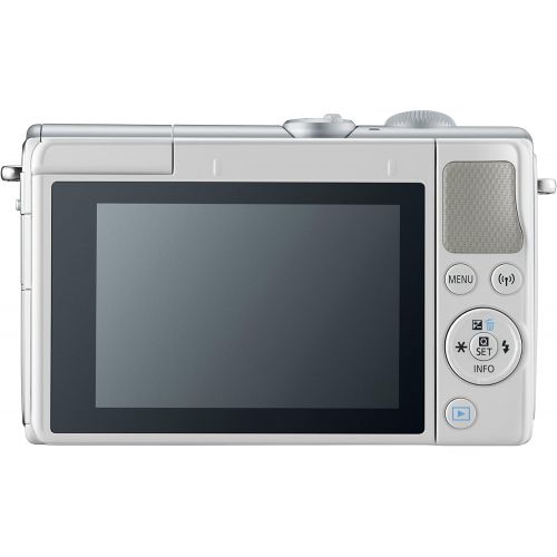 캐논 Canon EOS M100 Mirrorless Camera w15-45mm Lens - Wi-Fi, Bluetooth, and NFC Enabled (White)