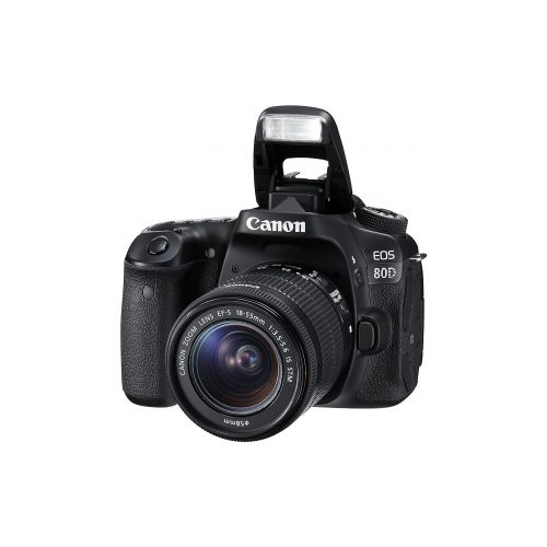 캐논 Canon Digital SLR Camera Body [EOS 80D] with EF-S 18-55mm f3.5-5.6 Image Stabilization STM Lens with 24.2 Megapixel (APS-C) CMOS Sensor and Dual Pixel CMOS AF (Black)