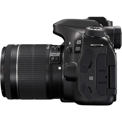 캐논 Canon Digital SLR Camera Body [EOS 80D] with EF-S 18-55mm f3.5-5.6 Image Stabilization STM Lens with 24.2 Megapixel (APS-C) CMOS Sensor and Dual Pixel CMOS AF (Black)