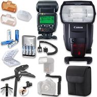 Canon Speedlite 600EX II-RT Flash with Canon Speedlite Case + TTL Cord + Flash L-Bracket Grip + Flexible Steady Pod + 4 High Capacity AA Rechargeable Batteries & Charger + Accessor