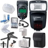 Canon Speedlite 470EX-AI Flash with Canon Speedlite Case + TTL Cord + Flash L-Bracket Grip + Flexible Steady Pod + 4 High Capacity AA Rechargeable Batteries & Charger + Accessory B