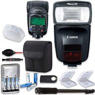Canon Speedlite 470EX-AI Flash + Canon Speedlite Case + Monopod + 4 High Capacity AA Rechargeable Batteries & Charger + 2X Battery Case + Accessory Bundle