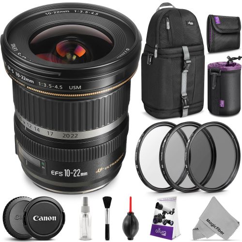 캐논 Canon EF-S 10-22mm f3.5-4.5 USM Lens wAdvanced Photo and Travel Bundle - Includes: Altura Photo Sling Backpack, UV-CPL-ND4, Neoprene Lens Pouch, Camera Cleaning Set