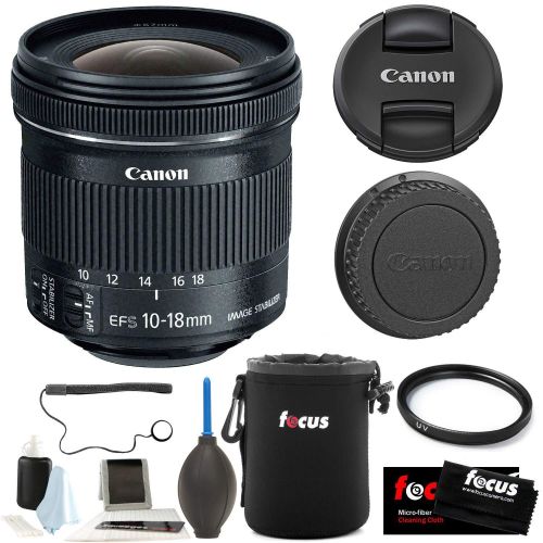 캐논 Canon EF-S 10-18mm f4.5-5.6 IS STM Lens with 67mm UV Protector and Accessory Bundle