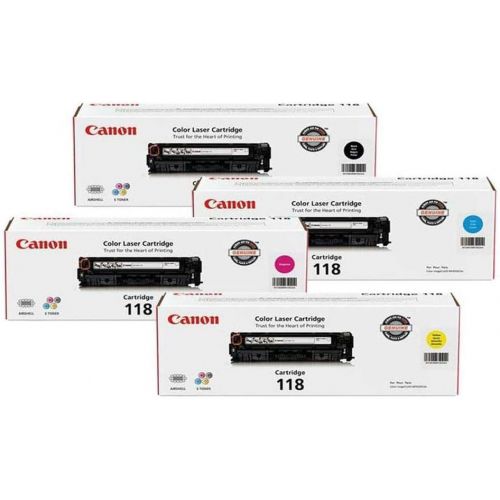 캐논 Canon 118 Toner Cartridge Bundle for imageCLASS MF8350MF8580 Color Laser Printer  Black  Cyan  Magenta  Yellow