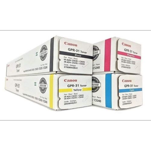 캐논 Canon GPR-31 OEM Genuine Toner Cartridge Combo for Canon ImageRunner C5030, C5035 Printer (BCMY One Each: 2790B003AA 2802B003AA 2798B003AA 2794B003AA