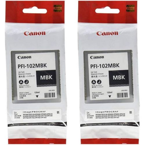 캐논 Canon 4 xPFI-102MBK Pigment Matte Black Ink Tank for the imagePROGRAF iPF500600700 Inkjet Printers, 130 ml.