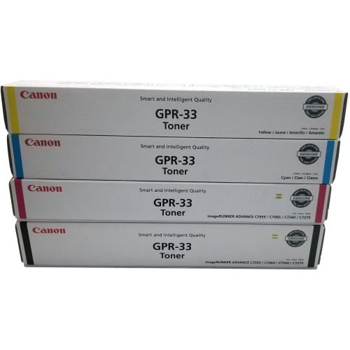 캐논 Canon GPR-33 OEM Genuine Toner Cartridge Combo for Canon ImageRunner C7055C7065 Printer BCMY One Each: 2792B003AA, 2796B003AA, 2800B003AA, 2804B003AA