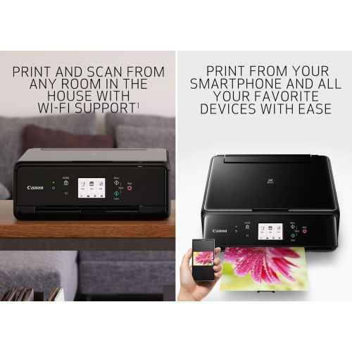 캐논 Canon Compact TS6020 Wireless Home Inkjet All-in-One Printer, Copier & Scanner, Mobile Printing, Auto Duplex and Business Card Printing, Black