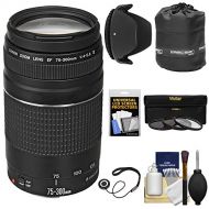 Canon EF 75-300mm f4-5.6 III Zoom Lens with 3 UVCPLND8 Filters + Pouch + Hood + Kit for EOS 5D Mark II III, 6D, 7D, 70D, Rebel T3, T3i, T5, T5i, SL1 Cameras