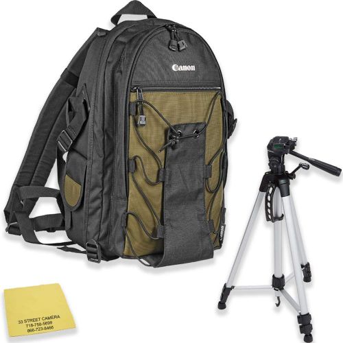 캐논 Canon Deluxe Photo Backpack 200EG for Canon EOS SLR Cameras + 60” Tripod for EOS 7D, 77D, 80D, 5D Mark II III IV, Rebel T6, T6i, T6s, T7i, SL2 and EOS M Cameras