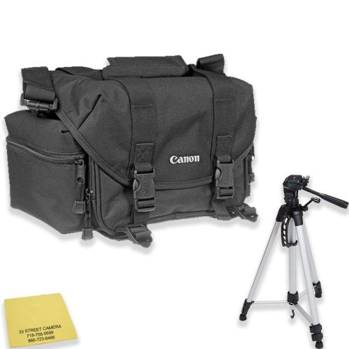캐논 Canon 2400 SLR Gadget Bag for Canon EOS SLR Cameras + 60” Tripod for EOS 7D, 77D, 80D, 5D Mark II III IV, Rebel T6, T6i, T6s, T7i, SL2 and EOS M Cameras