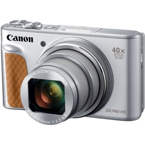 캐논 Canon PowerShot SX740 HS Wi-Fi Digital Camera (Silver) with 32GB Card + Battery & Charger + Case + Tripod Kit