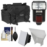 Canon 2400 Digital SLR Camera Case Gadget Bag + Flash + Soft Box + Reflector Kit for EOS 6D, 7D, 77D, 80D, 5D, Rebel T6, T6i, T6s, T7i, SL1, SL2