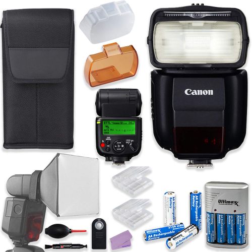 캐논 Canon Speedlite 430EX III-RT Flash + Canon Pouch + Flash Diffusers + Accessory Bundle with 4 AA Batteries and Charger