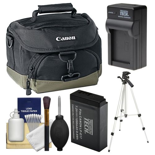 캐논 Canon 100EG Digital SLR Camera Case - Gadget Bag with LP-E17 Battery & Charger + Tripod + Cleaning Kit for Rebel SL2, T6s, T6i, T7i, EOS 77D