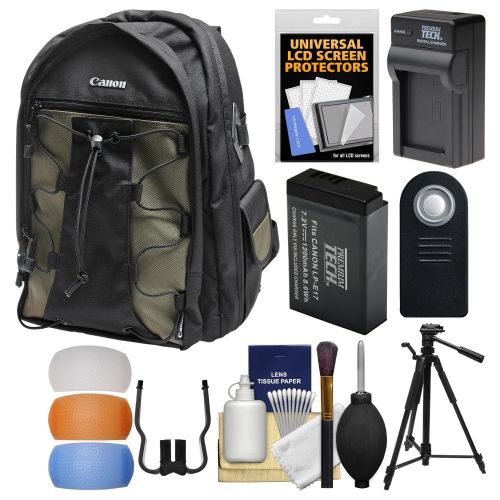 캐논 Canon 200EG Deluxe Digital SLR Camera Backpack Case with LP-E17 Battery & Charger + Tripod + Remote Kit for Rebel T6s, T6i, T7i, EOS 77D