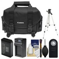 Canon 2400 Digital SLR Camera Case - Gadget Bag with LP-E17 Battery & Charger + Tripod + Remote + Kit for Rebel T6s, T6i, T7i, EOS 77D