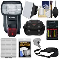 Canon Speedlite 600EX II-RT Flash with Case + Batteries & Charger + Soft Box + Sling Strap + Kit for EOS Digital SLR Cameras