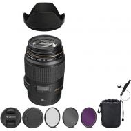 Canon EF 100mm f2.8 Macro USM Lens Bundle with Manufacturer Accessories & Premium Kit for EOS 7D Mark II, 7D, 80D, 70D, 60D, 50D, 40D, 30D, 20D, Rebel T6s, T6i, T5i, T4i, SL1, T3,