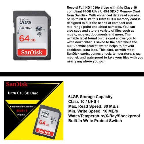 캐논 Canon EF 85mm f1.2L II USM Lens Professional Package Deal: SanDisk Ultra 64GB SDXC + Pro Series 72 Monopod + DSLR Camera Backpack and More