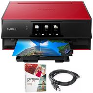 Canon PIXMA 9120 Printer Red (2231C042) Corel Paint Shop Pro X9 Digital Download & High Speed 6-foot USB Printer Cable