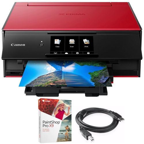 캐논 Canon PIXMA 9120 Printer Red (2231C042) Corel Paint Shop Pro X9 Digital Download & High Speed 6-foot USB Printer Cable