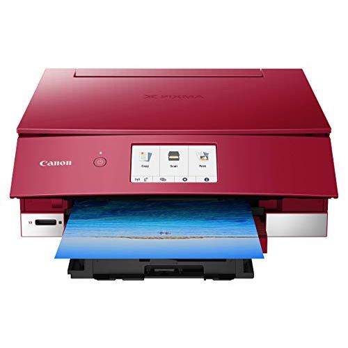 캐논 Canon TS8220 Wireless All in One Photo Printer with Scannier and Copier, Mobile Printing, Red, Amazon Dash Replenishment Ready