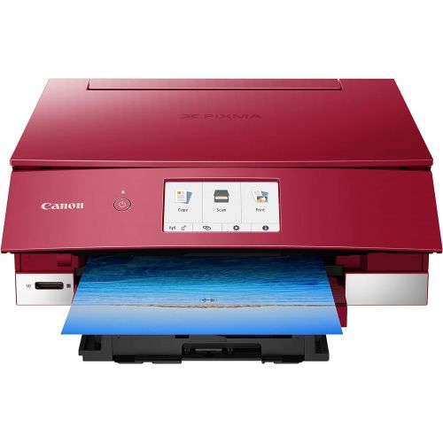 캐논 Canon TS8220 Wireless All in One Photo Printer with Scannier and Copier, Mobile Printing, Red, Amazon Dash Replenishment Ready