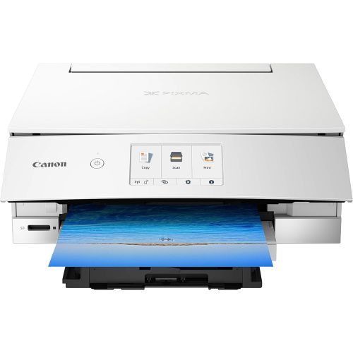 캐논 Canon TS8220 Wireless All in One Photo Printer with Scannier and Copier, Mobile Printing, White, Amazon Dash Replenishment Ready