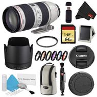 Canon (6AVE) Canon EF 70-200mm f2.8L is II USM Lens Bundle w 64GB Memory Card + Accessories, UV Filter Color Multicoated 6 Piece Filter Kit (International Model)
