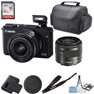 Canon (GP) Canon EOS M10 Mirrorless Digital Camera (Black) with 15-45mm Lens + 32GB SanDisk Memory + Professional Carrying Case + Camera Deluxe Starter Kit