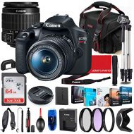 Canon Intl. Canon EOS Rebel T7 DSLR Camera with 18-55mm is II Lens Bundle + Premium Accessory Bundle Including 64GB Memory, Filters, Photo/Video Software Package, Shoulder Bag & More