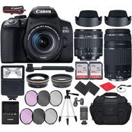 Canon Intl. Canon EOS 850D (T8i) DSLR Camera with EF-S 18-55mm f/4-5.6 is STM, EF 75-300mm f/4-5.6 III Lens Bundle, Travel Kit Accessories (Gadget Bag, Extra Battery, Digital Slave Flash, 128G