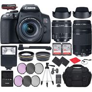 Canon Intl. Canon EOS Rebel T8i DSLR Camera with EF-S 18-55mm f/4-5.6 is STM, EF 75-300mm f/4-5.6 III Lens Bundle, Travel Kit with Accessories(Gadget Bag, Extra Battery, Digital Slave Flash, 1