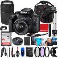 Canon Intl. Canon EOS Rebel T100 DSLR Camera with 18-55mm & 75-300mm Lens Bundle + Premium Accessory Bundle Including 64GB Memory, Filters, Photo/Video Software Package, Shoulder Bag & More