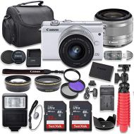 Canon Intl. Canon EOS M200 Mirrorless Digital Camera (White) Bundle with Canon EF-M 15-45mm f/3.5-6.3 is STM Lens, 2pc Sandisk 32GB Cards and Accessory Kit
