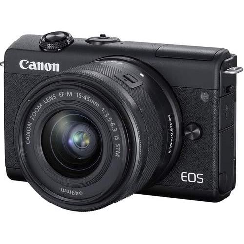  Canon Intl. Canon EOS M200 Mirrorless Digital Camera (Black) Bundle with Canon EF-M 15-45mm f/3.5-6.3 is STM Lens, 2pc Sandisk 32GB Cards and Accessory Kit