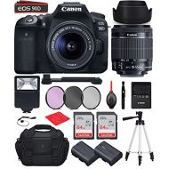 Canon Intl. Canon EOS 90D DSLR Camera with Canon EF-S 18-55mm f/3.5-5.6 is STM Lens Bundle, Starter Kit with Accessories (Gadget Bag, Extra Battery, Digital Slave Flash, 128Gb Memory, 50 Tripo