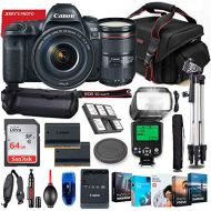 Canon Intl. Canon EOS 5D Mark IV DSLR Camera with 24-105mm USM Lens Bundle + Battery Grip + Premium Accessory Bundle Including 64GB Memory, Extra Battery, Filters, Photo/Video Software Package