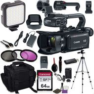 Canon Intl. Canon XA11 Compact Full HD Camcorder with HDMI and Composite Output with Starter Accessory Kit Including Padded Gadget Case, Filters, Tripod & 64GB High Speed U3 Memory & More
