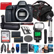 Canon Intl. Canon EOS 6D Mark II DSLR Camera Body Only Bundle + Battery Grip + Premium Accessory Bundle Including 64GB Memory, Extra Battery, Filters, Photo/Video Software Package, Shoulder Ba