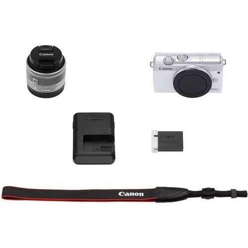  Canon Intl. Canon EOS M200 Mirrorless Camera with 15-45mm STM Lens (White) Bundle + Premium Accessory Bundle Including 32GB Memory, Filters, Photo/Video Software Package, Shoulder Bag & More