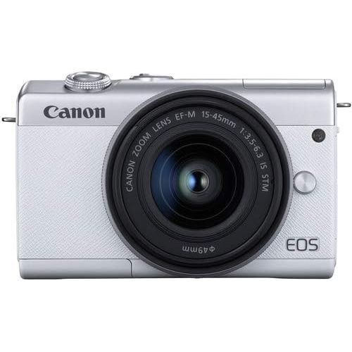  Canon Intl. Canon EOS M200 Mirrorless Camera with 15-45mm STM Lens (White) Bundle + Premium Accessory Bundle Including 32GB Memory, Filters, Photo/Video Software Package, Shoulder Bag & More