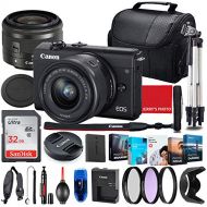 Canon Intl. Canon EOS M200 Mirrorless Camera with 15-45mm STM Lens (Black) Bundle + Premium Accessory Bundle Including 32GB Memory, Filters, Photo/Video Software Package, Shoulder Bag & More